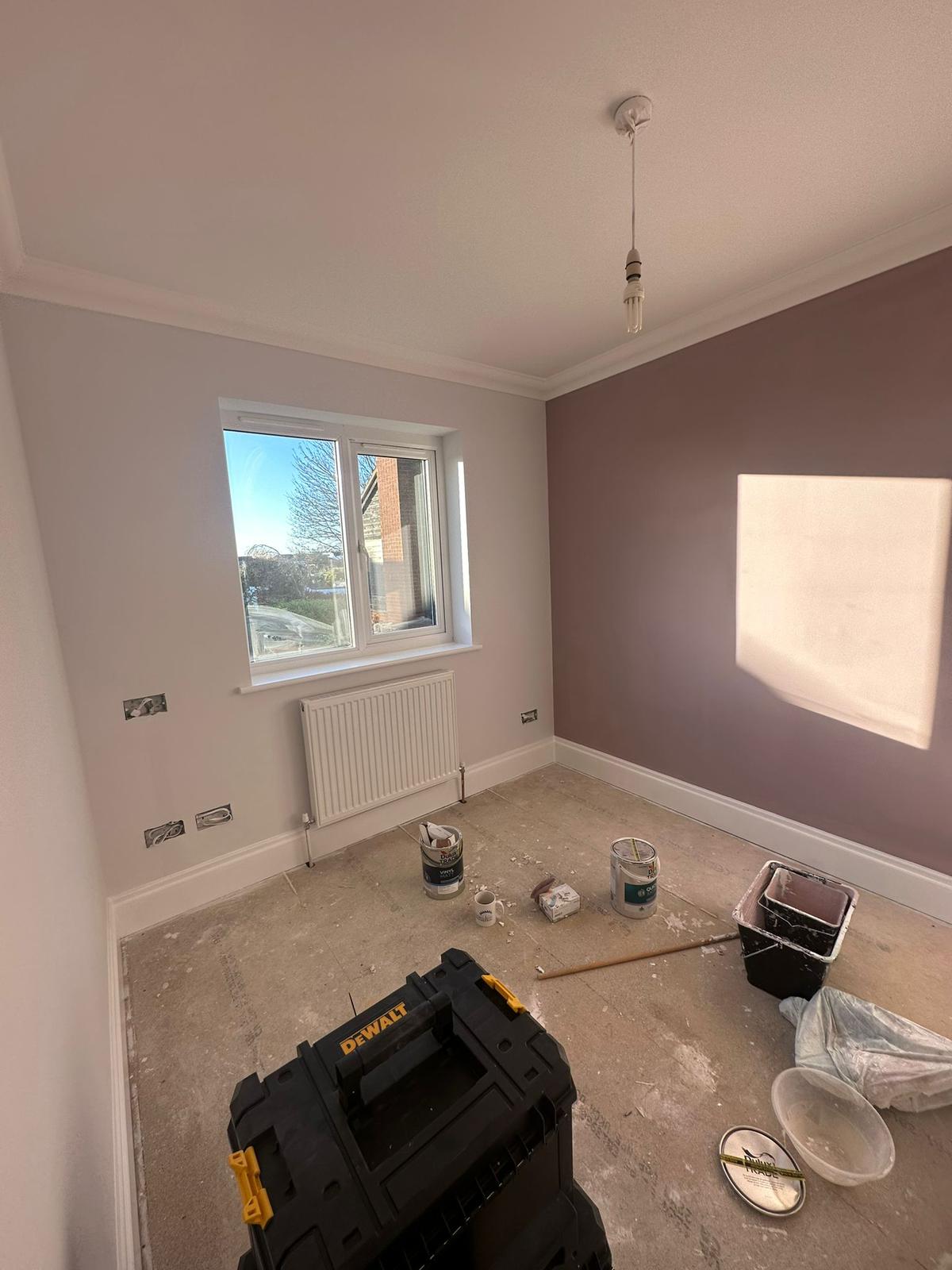 Bedroom feature wall painting with matte finish